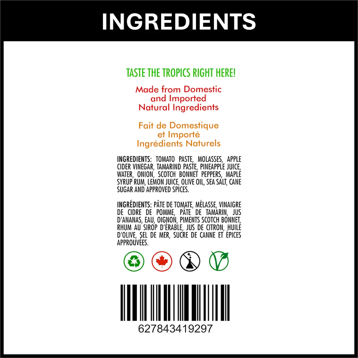 Spicy Tropical BBQ Sauce - 250ml