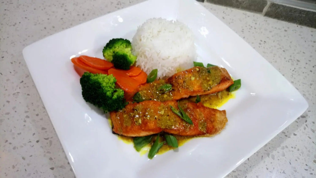 Fillet Salmon with Nerpy's Curry Seasoning & Coconut Sauce — Caribbean Seafood Recipe - Nerpy's Inc.