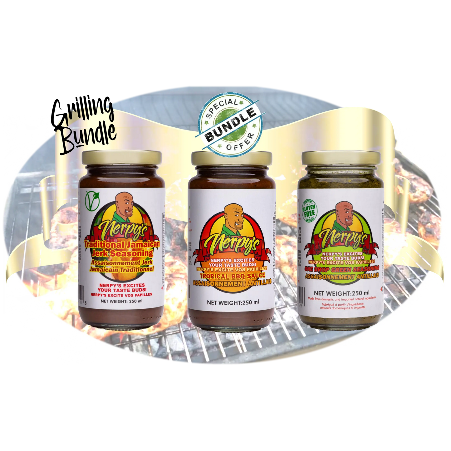 Nerpy's Barbecue Sauce Grill Bundle – Caribbean BBQ Sauces, Gluten-Free, Made in Canada - Nerpy's Inc.