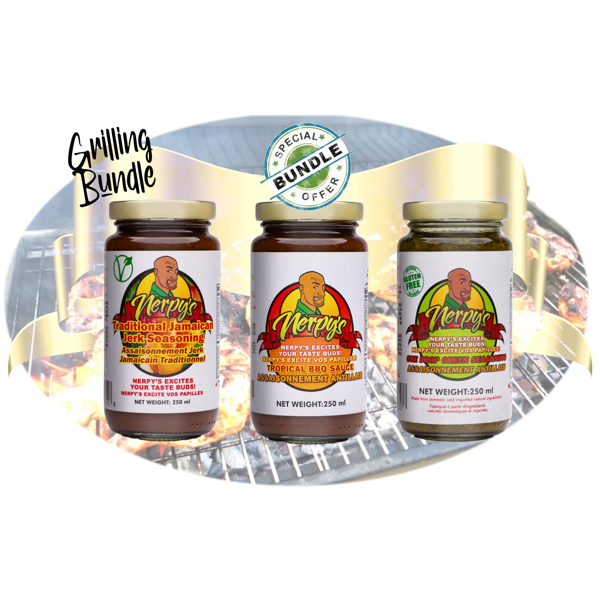 Nerpy's Barbecue Sauce Grill Bundle – Caribbean BBQ Sauces, Gluten-Free, Made in Canada - Nerpy's Inc.