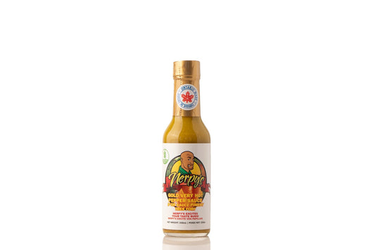 Nerpy's Gold Very Hot Sauce – Scotch Bonnet & Mango, 148ml, Gluten-Free, Made in Canada - Nerpy's Inc.
