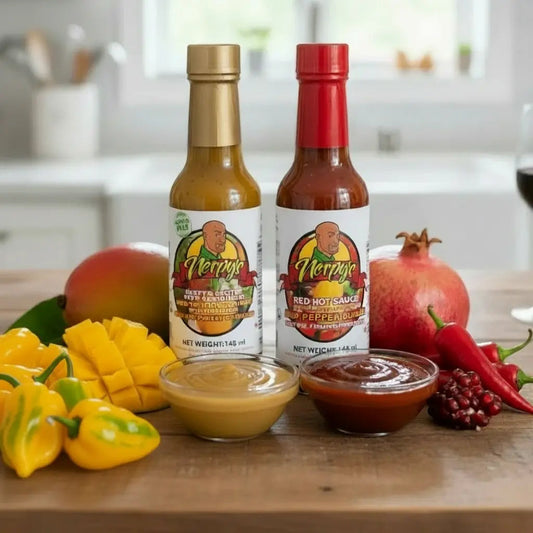 Nerpy's Hot Sauce Bundle – Gold & Red Scotch Bonnet Sauces, Gluten-Free, Made in Canada - Nerpy's Inc.